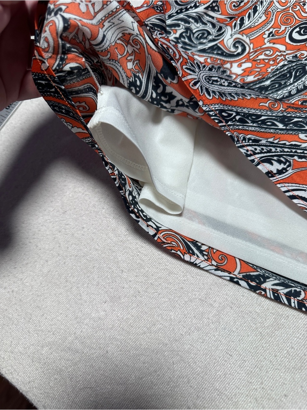 Ann Taylor Paisley Halter Tank in Orange and Black - Picture 8 of 11